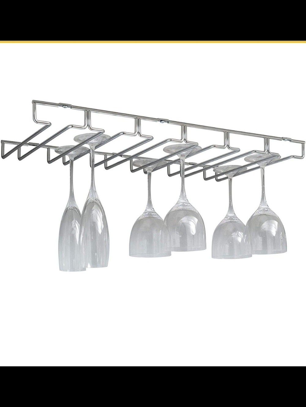 Chrome Undershelf Wine Glass Rack - Sleek Stemware Organizer